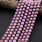 Real Genuine Natural Violet Purple Phosphosiderite 8mm 10mm Round Beads 15.5" Strand