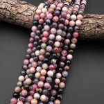 Natural Multicolor Watermelon Pink Green Tourmaline Smooth 8mm Round Beads 15.5" Strand