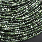 AAA Natural Green Seraphinite Faceted 2mm Cube Beads Gemstone From Russia 15.5" Strand
