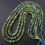 Rare Genuine Natural Peruvian Blue Opal Rondelle Beads Graduated Blue Opaline Gemstone Beads 21" Strand