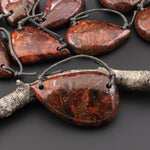 2 Hole Pendant Natural Golden Red Pietersite Pendant Gemstone