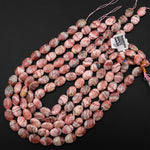 Natural Pink Rhodochrosite Oval Beads 16x12mm 15.5" Strand