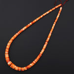 AAA Graduated Natural Orange Spiny Oyster Thin Rondelle Heishi Beads Gemstone 15.5" Strand