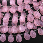 AAA Natural Pink Rose Quartz Smooth Teardrop Beads 13x18mm Good For Earrings 15.5" Strand