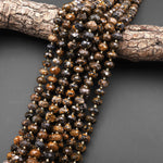 Natural Afican Brown Opal Beads Faceted Rondelle Wheel 10mm 15.5" Strand