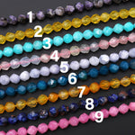 Star Cut Colored Jade Agate Beads Faceted 8mm Rounded Nugget Sharp Facets Blue Green Pink Yellow Fuchsia 15" Strand