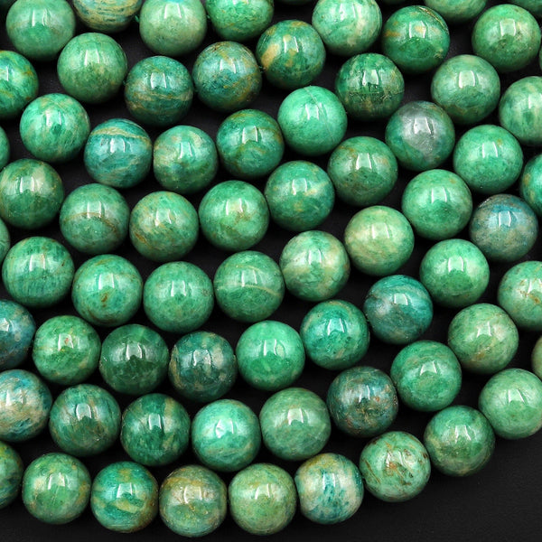 Natural Russian Green Amazonite Beads 8mm Round Beads 15.5" Strand
