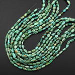 Real Genuine Natural Green Turquoise Freeform Irregular Nugget Beads 15.5" Strand