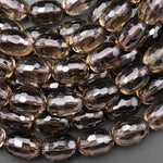 AAA Faceted Natural Smoky Quartz Nugget Beads Sparkling Real Gemstone 15.5" Strand