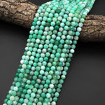 Real Genuine Natural Green Emerald Gemstone Faceted 6mm Round Beads Gemstone From Colombia May Birthstone 15.5" Strand