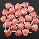 AAA Gemmy Natural Red Rhodochrosite Heart Gemstone Pendant