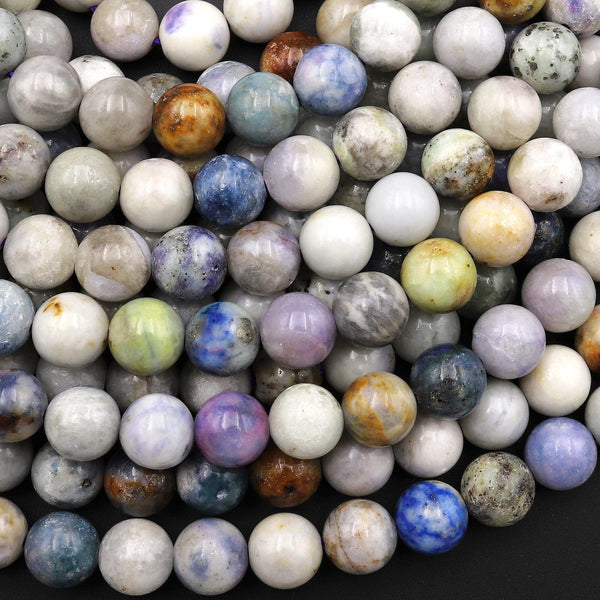 Genuine Natural Hackmanite Smooth Round Beads 6mm 8mm 10mm Gemstone from Afghanistan UV Reactive 15.5" Strand