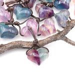 AAA Natural Rainbow Fluorite Puffy Heart Pendant Side Drilled Gemstone Crystal Focal Bead