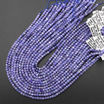 AAA Faceted Genuine Natural Tanzanite 4mm Cube Beads Purple Blue Gemstone 15.5" Strand