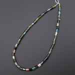 Natural Green Blue Pink Watermelon Tourmaline Tube Beads 15.5" Strand