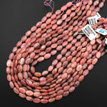 Natural Pink Rhodochrosite Beads Oval Nuggets 12x8mm 15.5" Strand