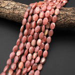 Natural Pink Rhodochrosite Beads Oval Nuggets 12x8mm 15.5" Strand