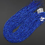 AAA Micro Faceted Natural Denim Blue Lapis Lazuli Round Beads 2mm Diamond Cut Gemstone 15.5" Strand