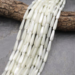 AAA Iridescent Natural White Mother of Pearl Shell Long Smooth Teardrop Beads 20mm 15.5" Strand