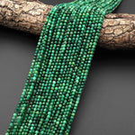 AAA Faceted Natural African Green Jade 3mm Round Beads Micro Cut Gemstone 15.5" Strand