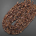 Natural Hyacinth Zircon Freeform Nuggets Center Drilled Raw Gemstone Beads 15.5" Strand