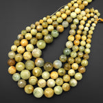Graduated Natural Yellow Aquamarine Heliodor Faceted Round Beads Blue Gemstone Beads 17" Strand
