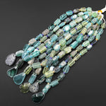 Genuine Ancient Roman Glass Tube Beads Teardrop Pendant Set Antique Vintage 16.5" Strand