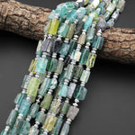 Genuine Ancient Roman Glass Tube Nugget Beads Antique Vintage 15" Strand