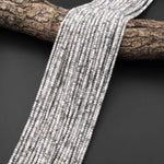 Genuine Natural Silver Zircon Faceted Rondelle Beads 3mm Gemstone 15.5" Strand