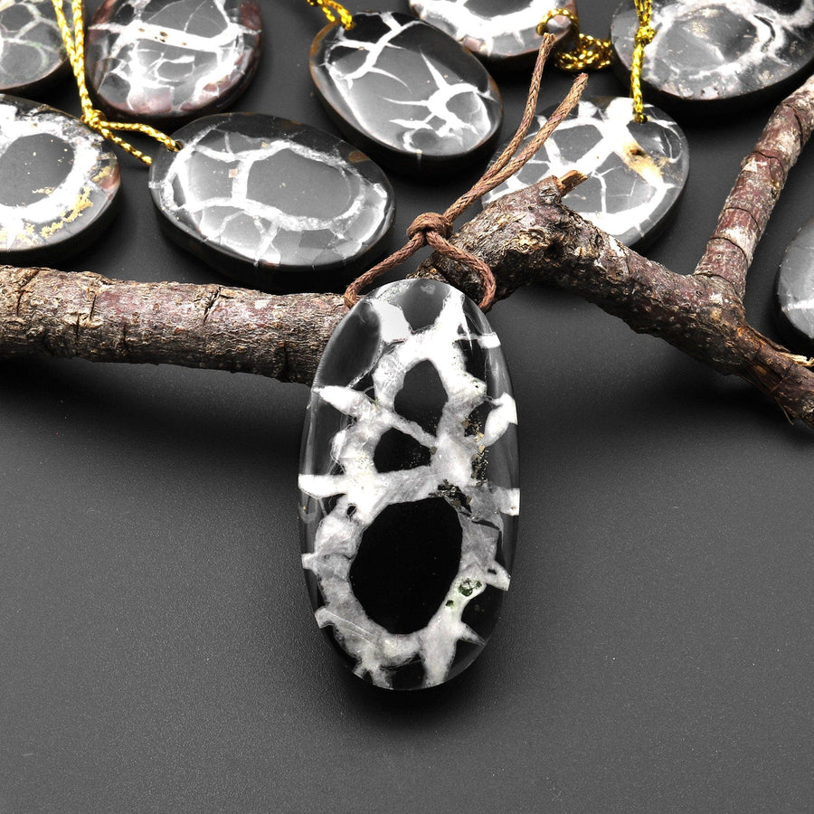 Natural Septarian Fossil Oval Pendant