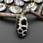 Natural Septarian Fossil Oval Pendant