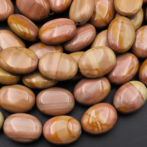 Extremely Rare Natural Pink Cripple Creek Jasper Oval Beads 15.5" Strand