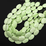 Natural Lemon Chrysoprase Faceted Oval Beads Vetically Drilled Natural Yellow Green Gemstone 15.5" Strand