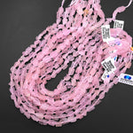 AAA Genuine Natural Pink Morganite Beads Freeform Nuggets Aka Pink Aquamarine Hand Hammered Rough Raw Gemstone 15.5" Strand