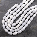 Large Natural White Sponge Coral Beads Long Drum Cylinder Tube Gemstone 15.5" Strand