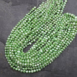 Green Freshwater Pearl 6mm Off Round Potato Nugget Beads 15.5" Strand