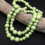 Natural Lemon Chrysoprase 14mm 20mm Round Beads Gemstone 15.5" Strand