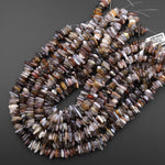 Large Natural Botswana Freeform Chip Rondelle Beads Gemstone 15.5" Strand