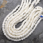 Natural Mother of Pearl Freeform Rectangle Rondelle Thin Disc Center Dilled Beads 15.5" Strand