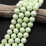 Natural Lemon Chrysoprase 20mm Round Beads Gemstone 15.5" Strand