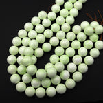 Natural Lemon Chrysoprase 20mm Round Beads Gemstone 15.5" Strand