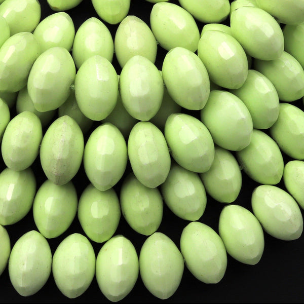 Natural Lemon Chrysoprase Faceted Saucer Rondelle 16mm Beads 15.5" Strand