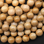 AAA Natural Fossil Coral Round Beads 9mm 10mm Yellow Beads 15.5" Strand