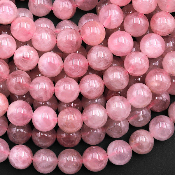 Rare Mauve Pink Madagascar Natural Rose Quartz 7mm 8mm 9mm 10mm 12mm Round Beads 15.5" Strand