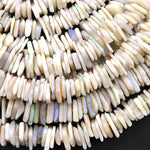 Natural Australian White Opal Freeform Chip Rondelle Beads Gemstone 15.5" Strand