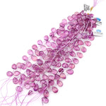 Natural Pink Purple Fluorite Smooth Briolette Teardrop Beads 14x10mm Good for Earrings 8" Strand