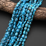 Genuine Natural Blue Turquoise Freeform Pebble Beads 10mm Nuggets 15.5" Strand