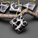 Natural Septarian Fossil Diamond Square Pendant Top Side Drilled Gemstone