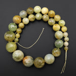 Graduated Natural Yellow Aquamarine Heliodor Faceted Round Beads Blue Gemstone Beads 17" Strand