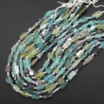 Genuine Ancient Roman Glass Tube Nugget Beads Antique Vintage 15" Strand